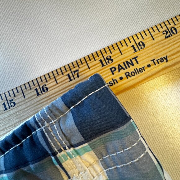 VTG Y2K Abercrombie & Fitch Cargo Swim Shorts Mens XL Blue Green Gray Plaid - Picture 8 of 12